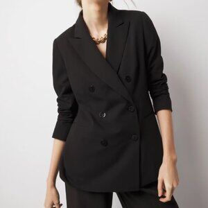 WHBM Double-Breasted Blazer, Color: Black